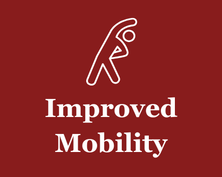 Improved Mobility - person stretching icon